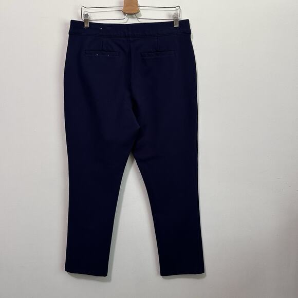 Soft Surroundings Pull On Ponte Pants L Navy Blue 34x27 Ankle Stretch Work Comfy - Picture 6 of 9